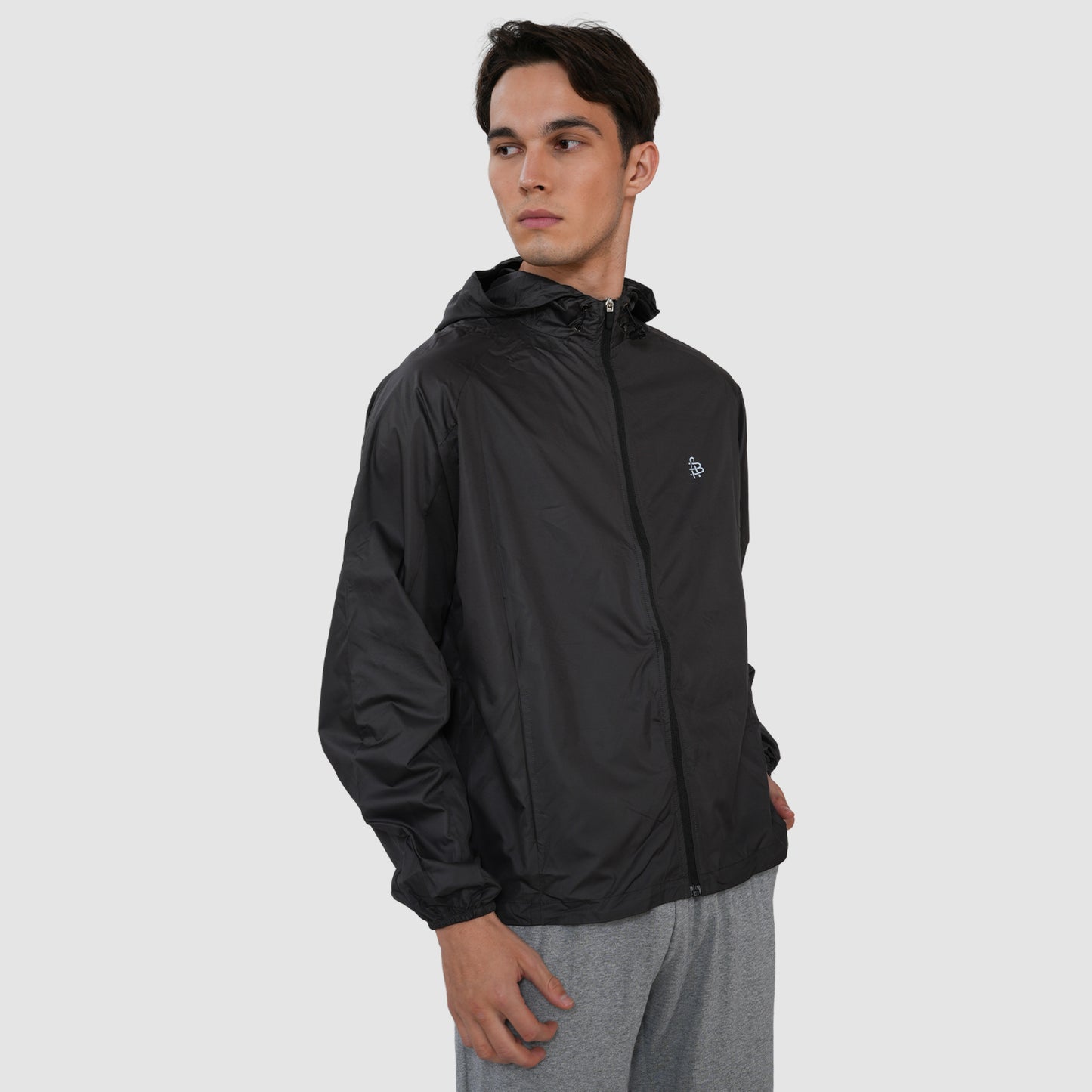 Bonjour Men's Regular Fit Windcheater Jacket for Running, Travel & Hiking,  Lightweight Full-Zip High Neck Windbreaker with Pockets