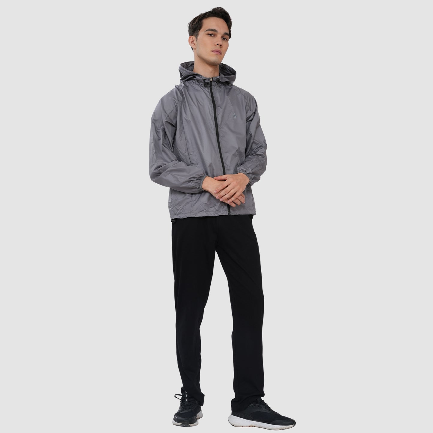 Bonjour Men's Regular Fit Windcheater Jacket for Running, Travel & Hiking,  Lightweight Full-Zip High Neck Windbreaker with Pockets