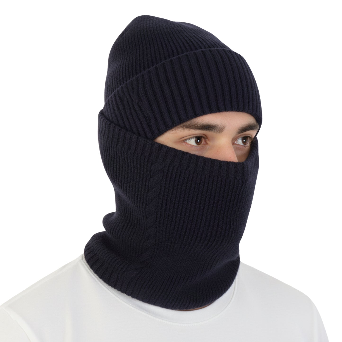 Men's Winter Cap With Neck Warmer (Navy)