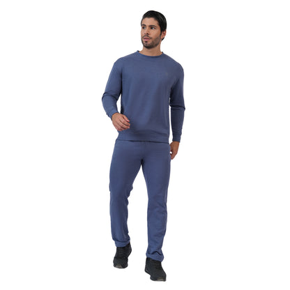 Men's Cotton Blend Solid Co-ord Set Winter Wear (Lt. Navy)