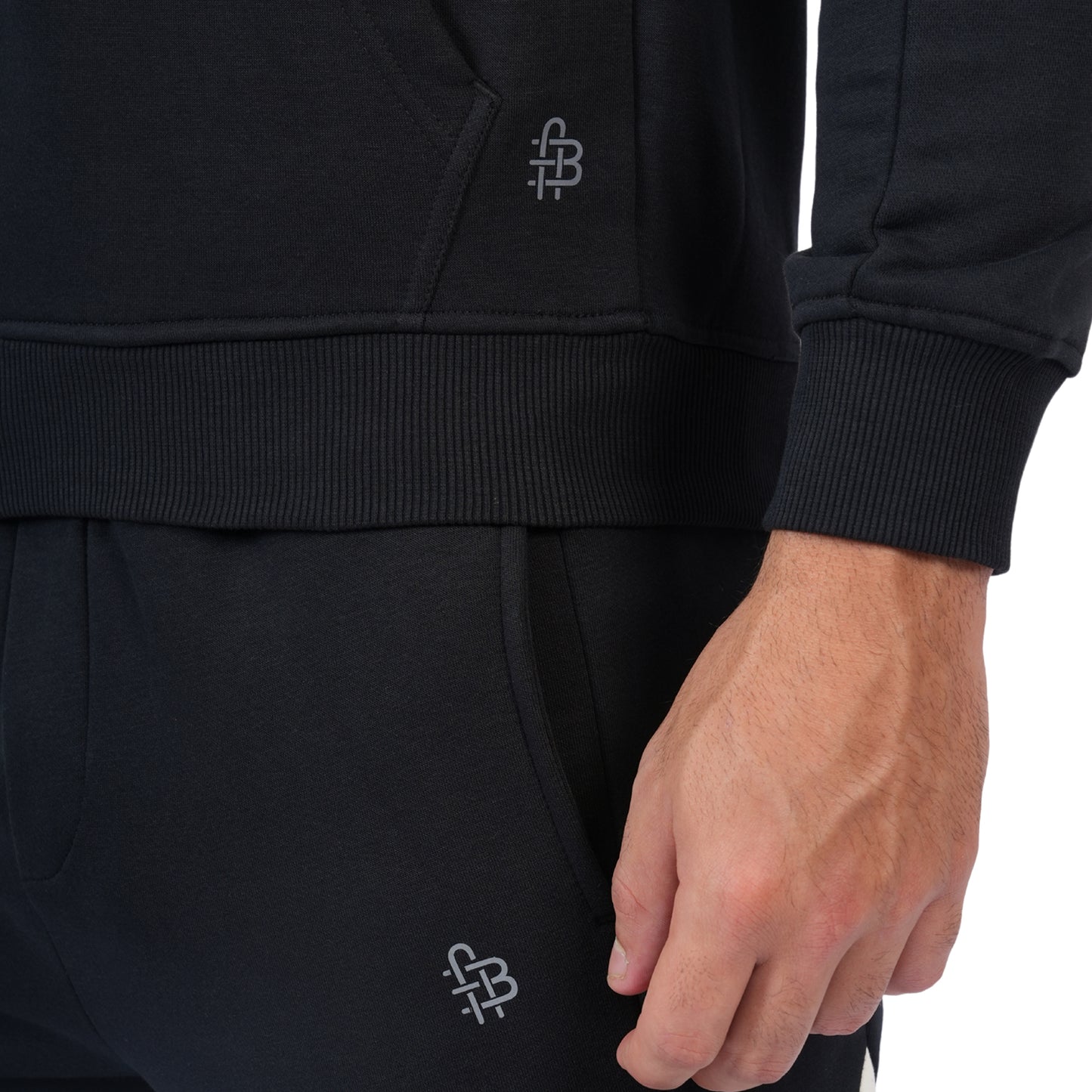 Mens High Neck Winter Wear Black Tracksuit