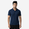 Men's Solid Navy Polo Half-Sleeve T-Shirt