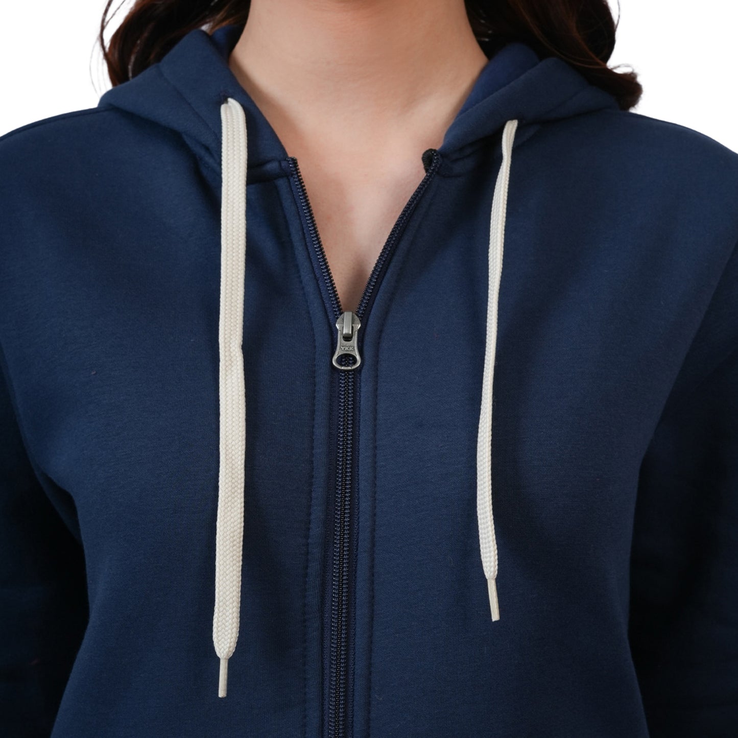 Women’s Zipper Hooded Winter Sweatshirt (Blue)