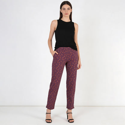 Women Printed Relaxed-Fit Lower - Purple