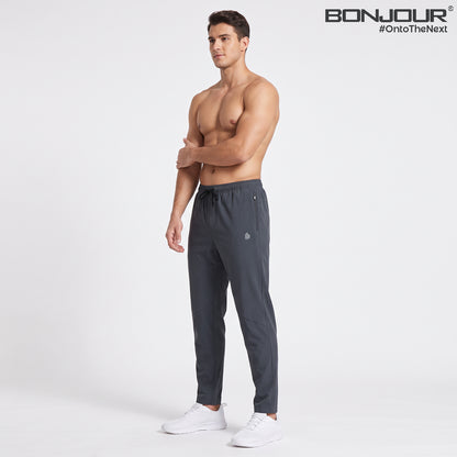 Men’s Classic Regular Fit Straight Track Pants (Grey)