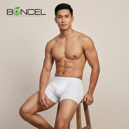 Men’s White Micro Modal Seamless Trunks with Boncel Technology