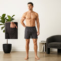 Men’s 100% Cotton Printed Mid-Rise Boxer Shorts - (Dk.Grey)