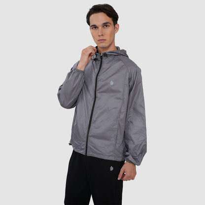 Bonjour Men's Regular Fit Windcheater Jacket for Running, Travel & Hiking,  Lightweight Full-Zip High Neck Windbreaker with Pockets