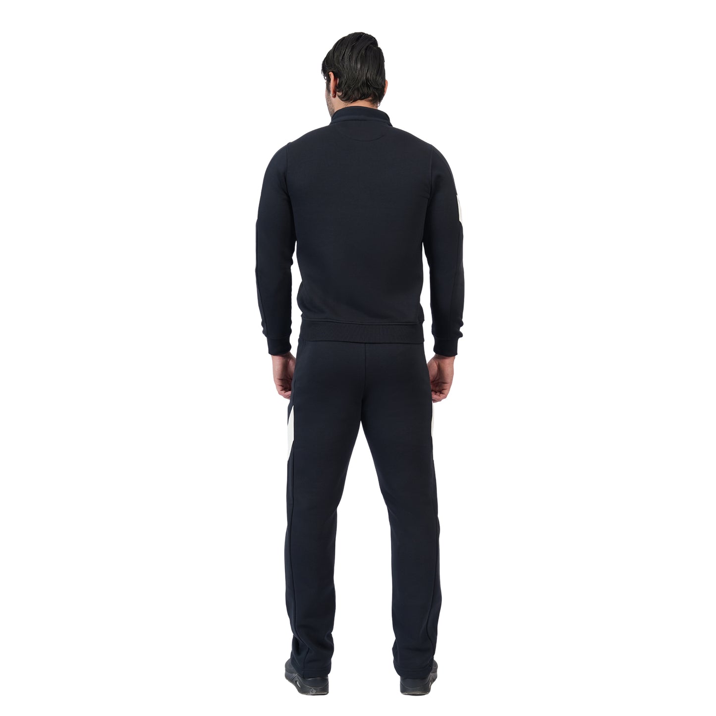 Mens High Neck Winter Wear Black Tracksuit