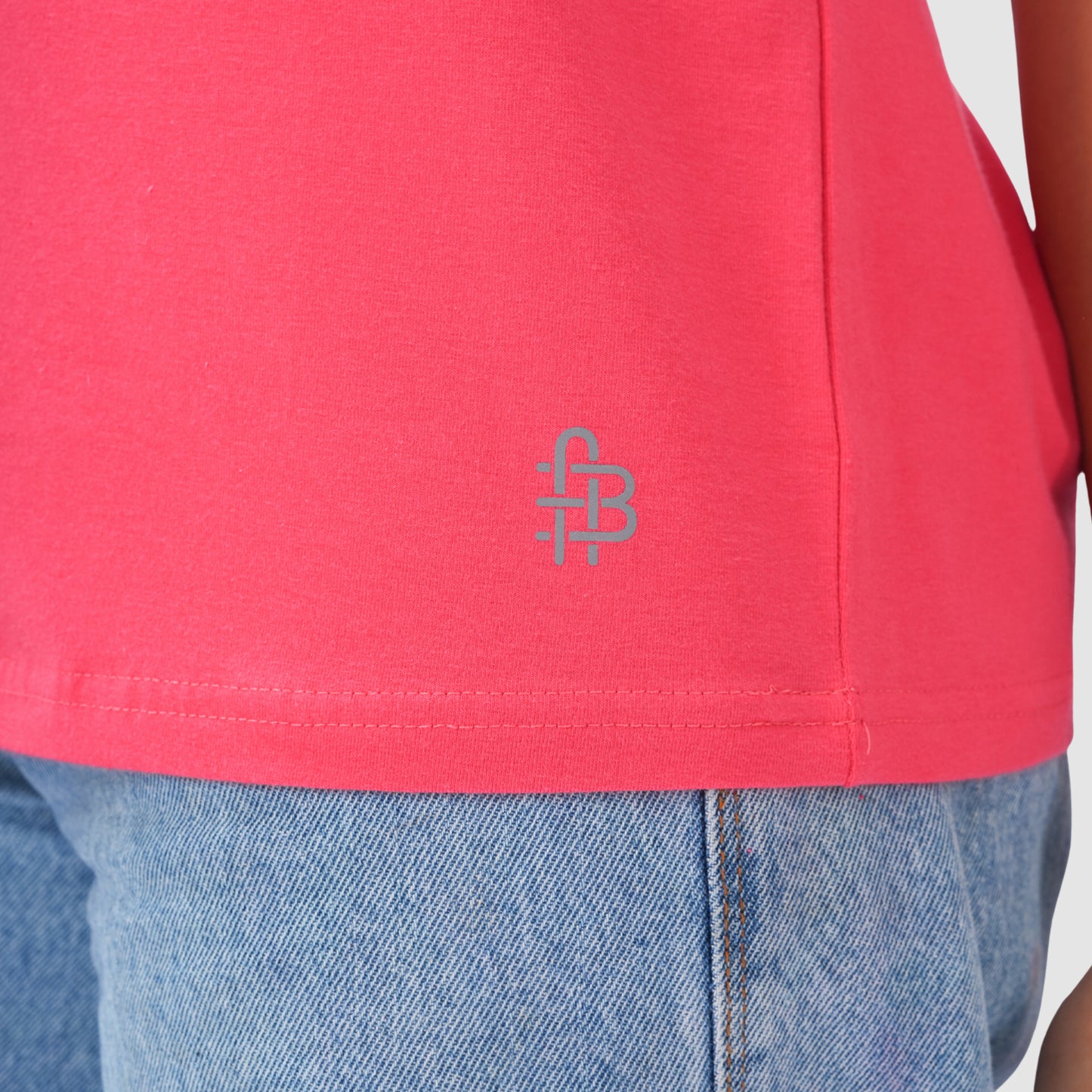Women Knitted Fabric Regular Fit Short Sleeve Tee/T-shirt - Rose