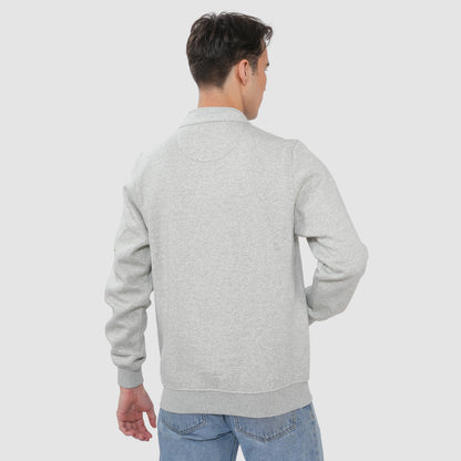 Bonjour Men’s Grey Half Zip Sweatshirt with Kangaroo Pocket