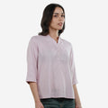 Tunic 3/4 Sleeve Plain Top for Women & Girls (S Pink)