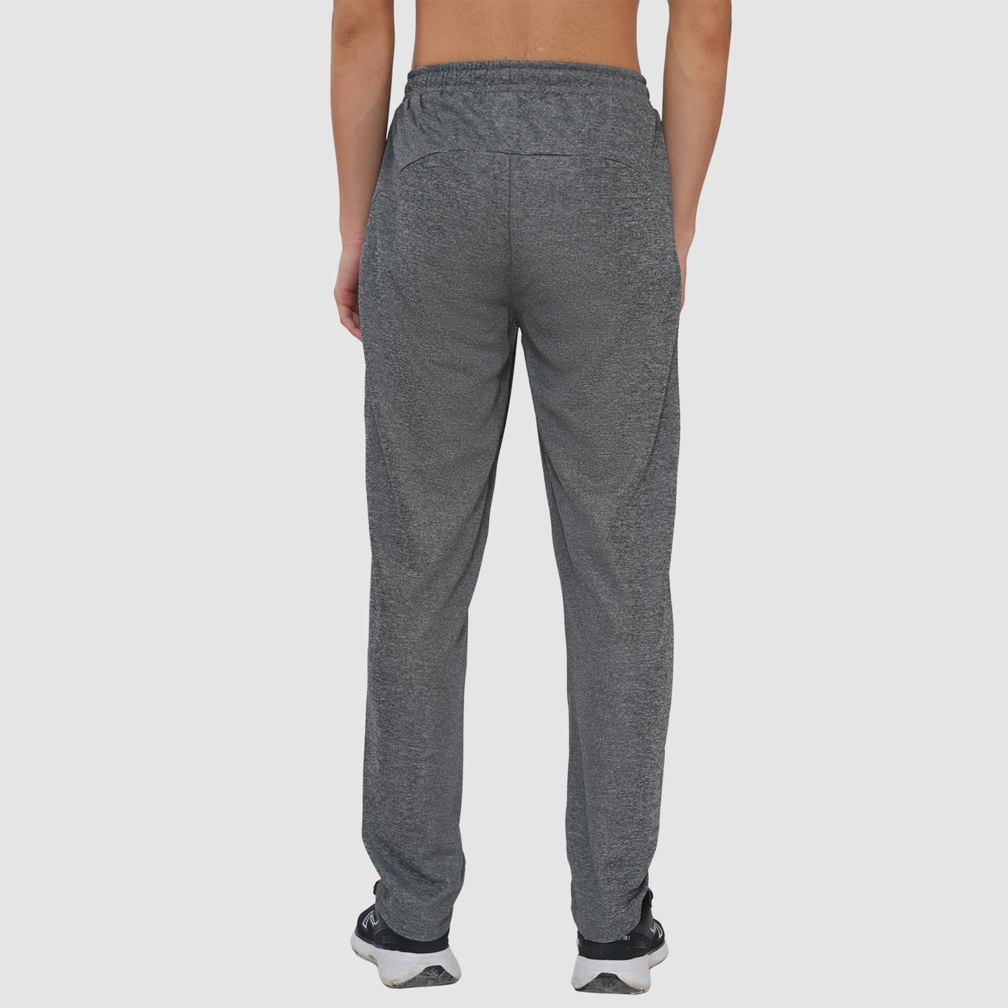 Men Mid Rise Cotton Blend Joggers Track Pants | Zipper Pocket | Casual, Gym & Lounge Wear - Grey
