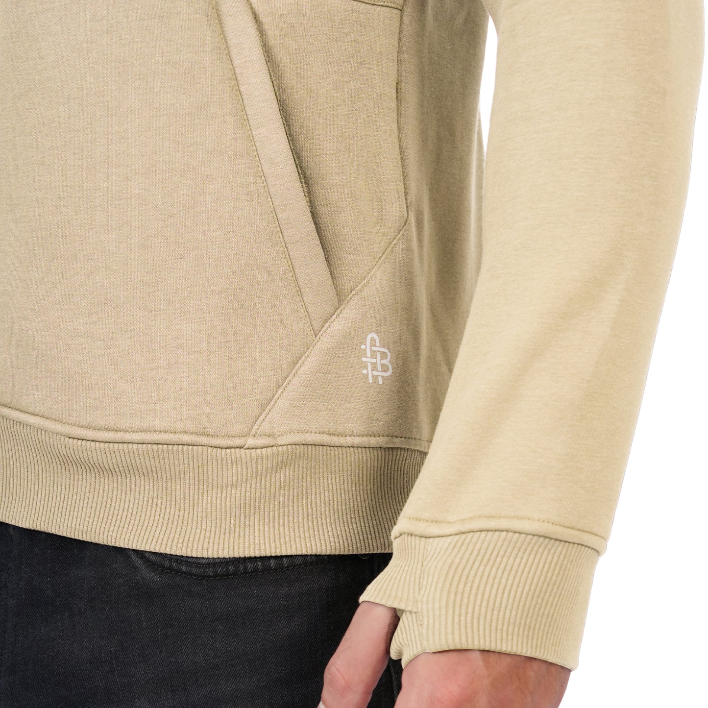 Men’s Solid Zipper Hooded Jacket (Cream)