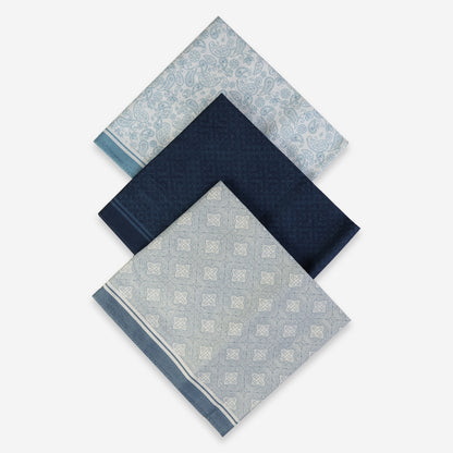 Men’s Silcora Cotton Handkerchiefs | 100% Pure Cotton | Soft & Absorbent | Pack of 3 | Regular - Size