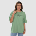 Women-Knitted-Fabric-Regular-Fit-Half-Sleeve-Tee/T-shirt - Jolly Green