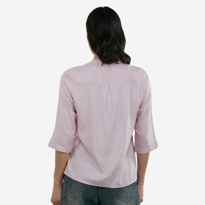 Tunic 3/4 Sleeve Plain Top for Women & Girls (S Pink)