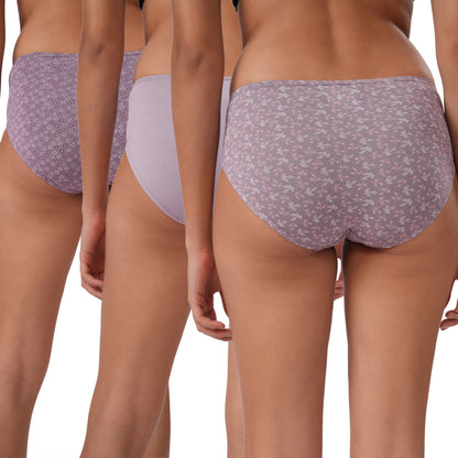 Women's Cotton & Lycra Briefs Hipster Panties (Pack of 3)