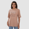 Women-Knitted-Fabric-Regular-Fit-Half-Sleeve-Tee/T-shirt - Dk.Skin