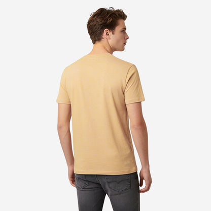 Beige Round Neck Half Sleeves T-Shirt for Men