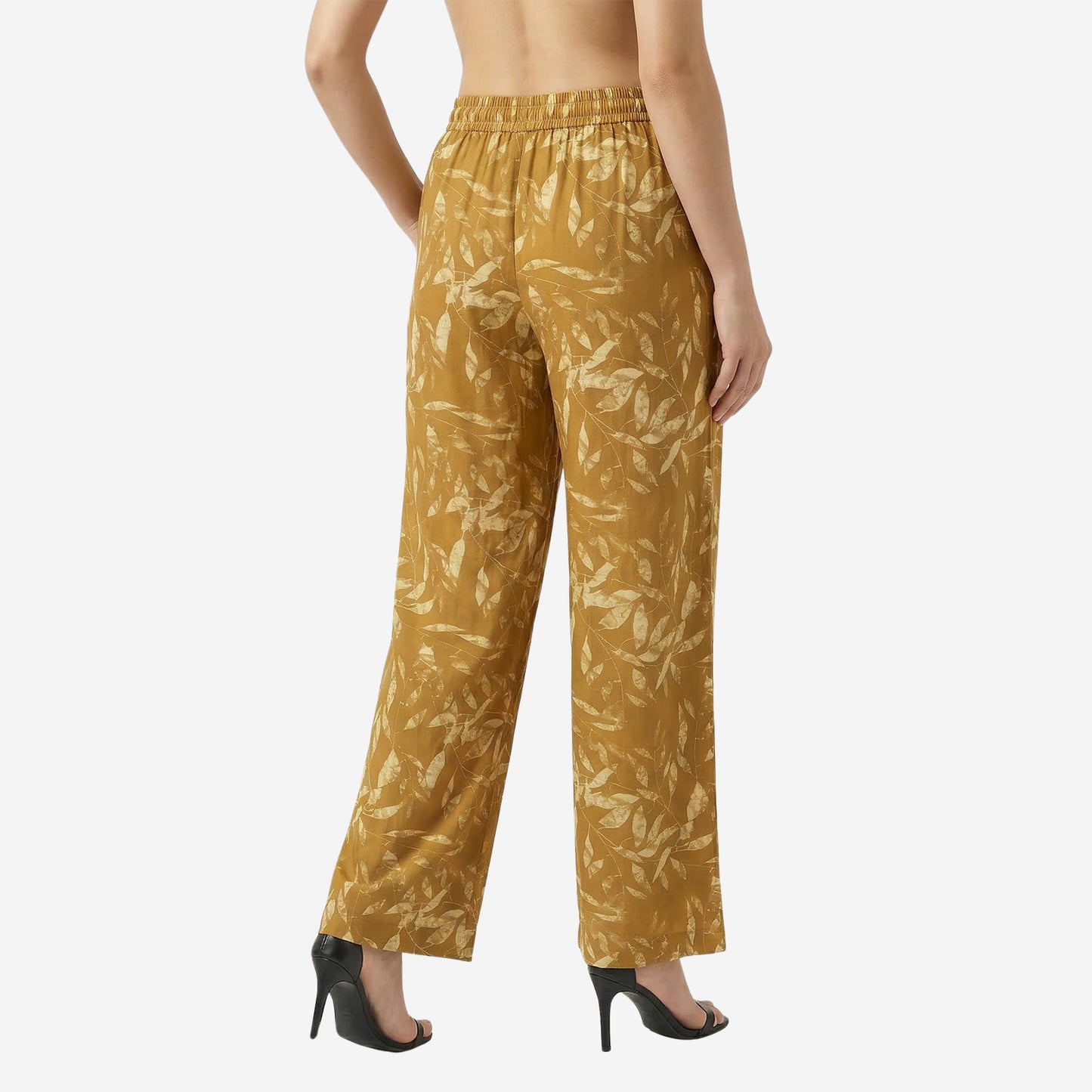 Mustard Floral Printed Palazzo for Women | Comfortable Fit (Pack of 1)