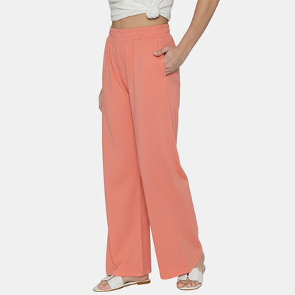 Women Flared Pants (Coral Peach)