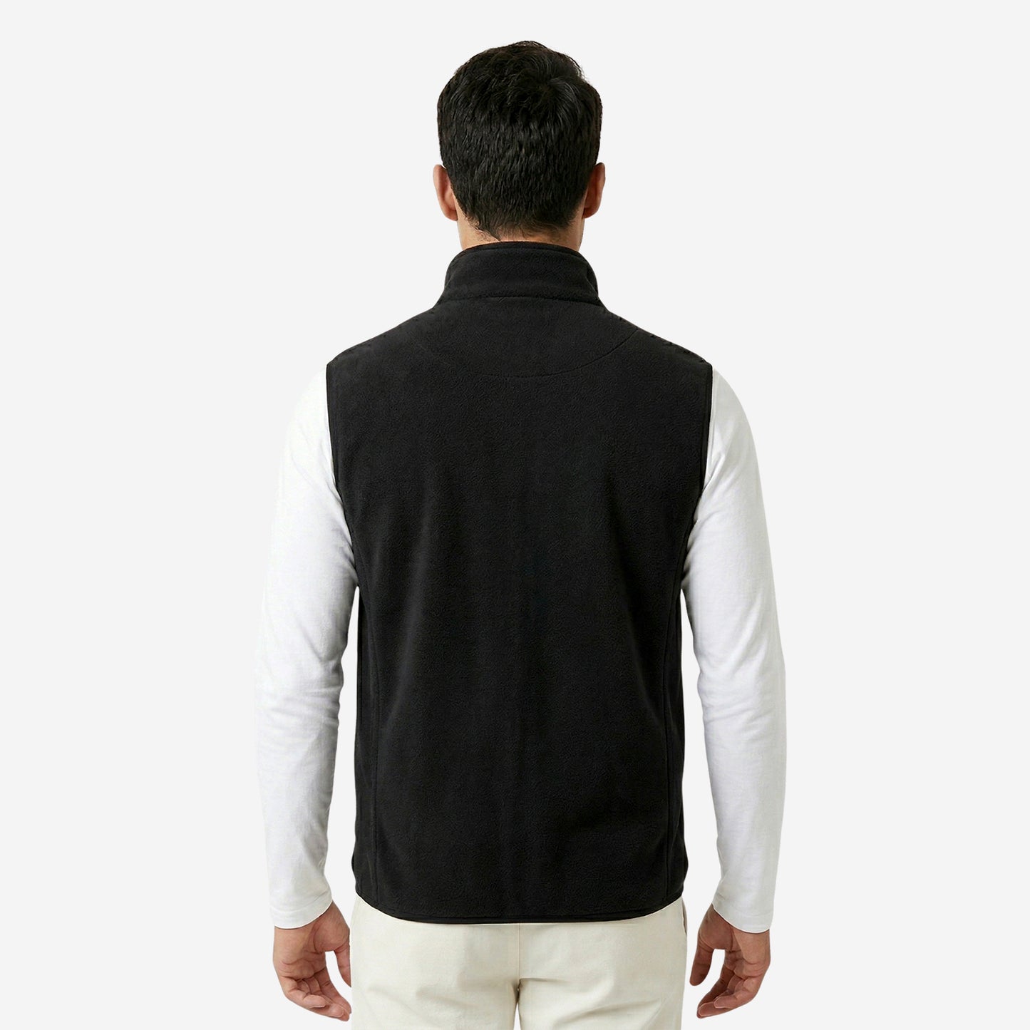 Men’s Black Sleeveless Polar Jacket (Pack of 1)