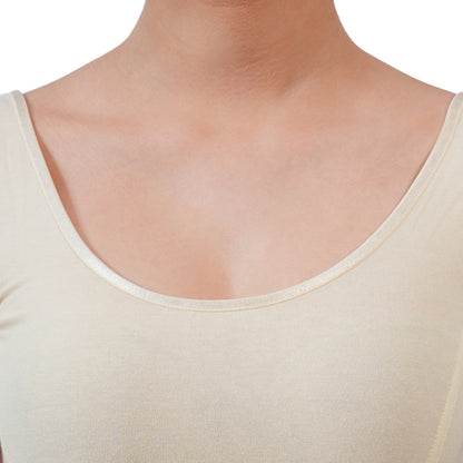 Vami Women's Cotton Stretchable Readymade Blouses - Butter Milk