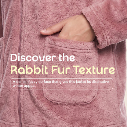 Bonjour Women’s 100 % polyester Winter Fleece Jacket | Soft Lightweight Warm Loungewear | Full-Zip Stand Collar.