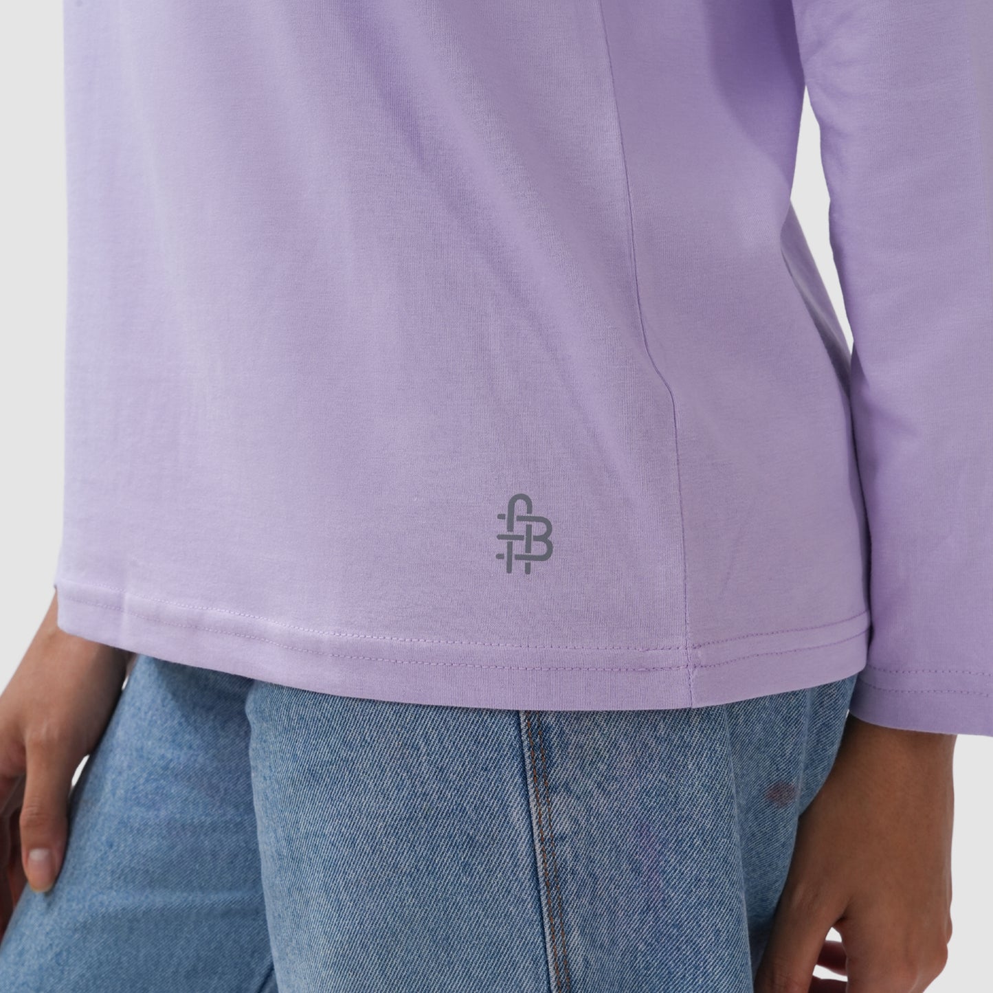 Women Round Neck Lounge Wear Printed Tee- Comfort Fit - Pastel lilac