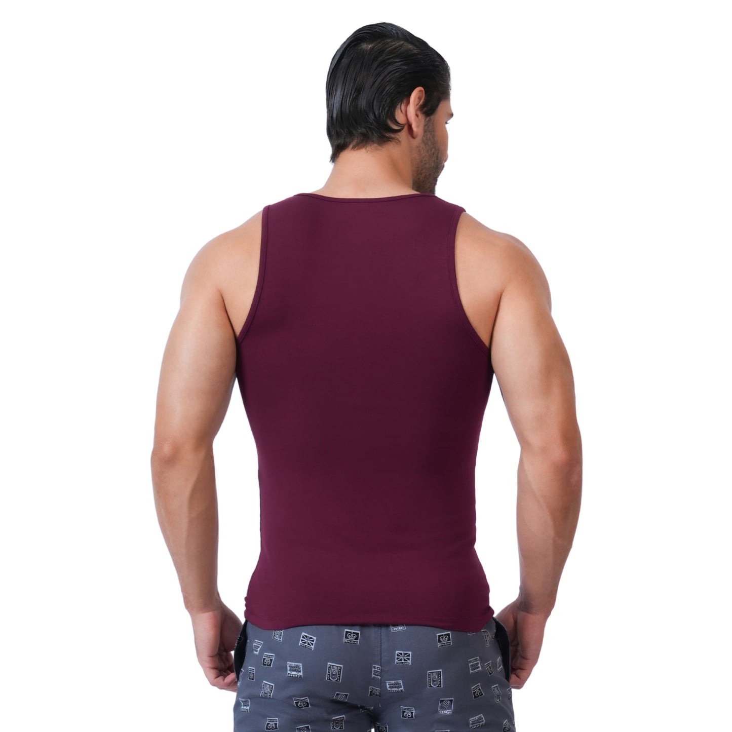 Bamboo Vest for Men - Midnight Plum (Pack of 1)