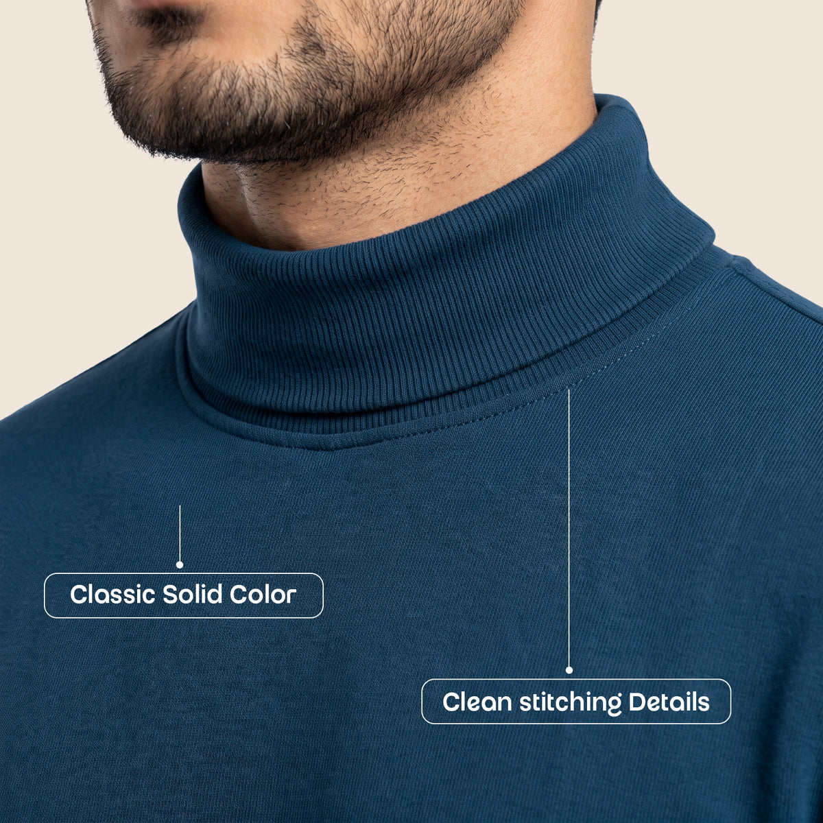 Men's Winter Turtleneck Sweatshirt | Polyester Cotton Blend | Extra Soft | Mens winter Wear|  Lightweight & Warm Full Sleeve High Neck Pullover for Men.