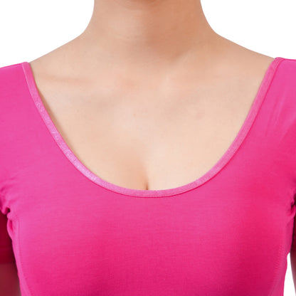 Vami Women's Cotton Stretchable Readymade Blouses -Bright Rose