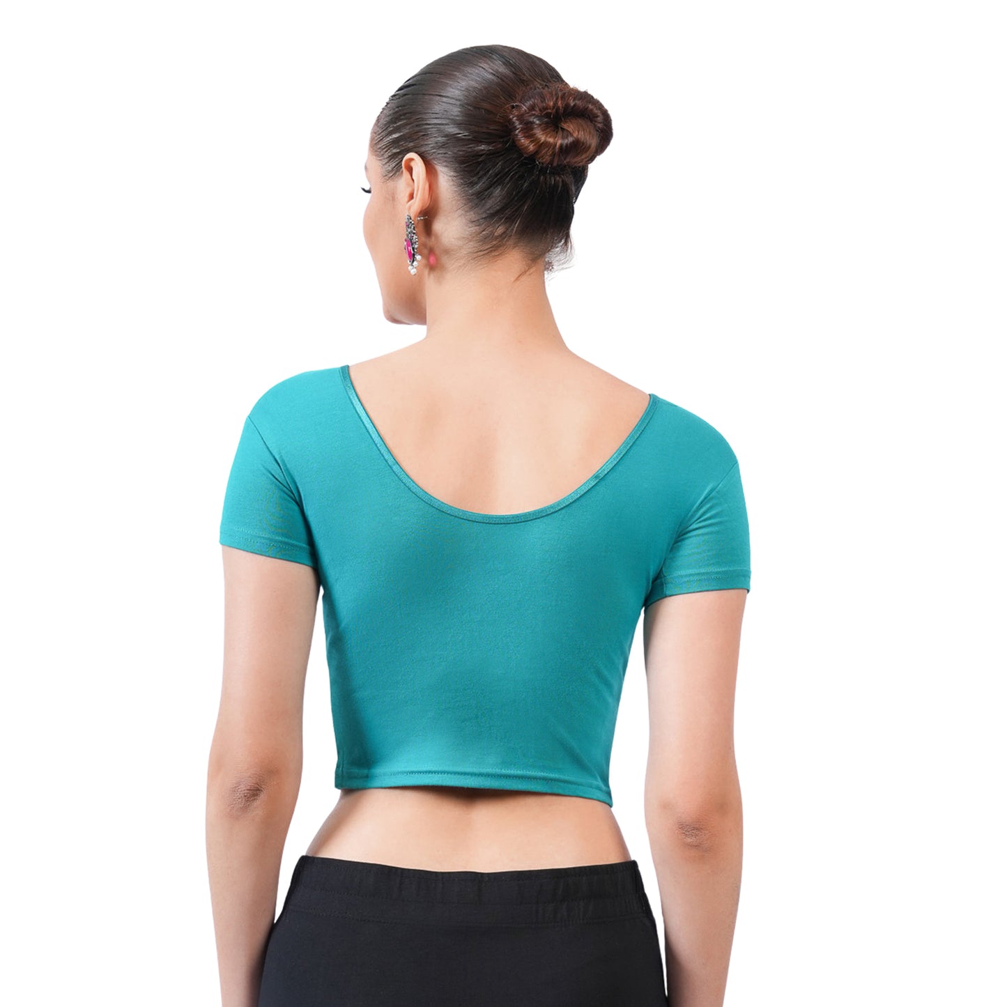 Vami Women's Cotton Stretchable Readymade Blouses - Garden Green