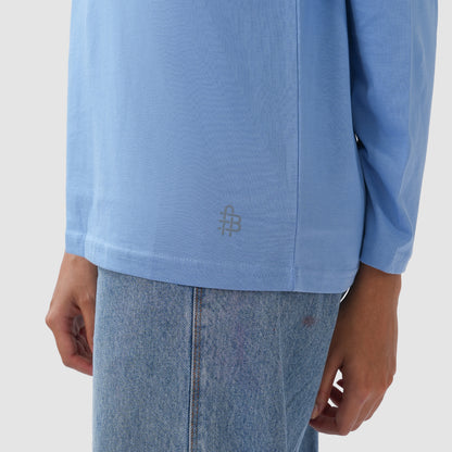 Women Round Neck Lounge Wear Printed Tee- Comfort Fit - Lt. Navy