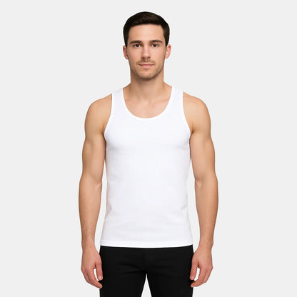 Men's Cotton White Ultra Soft Undershirt Vest- Pack Of 2