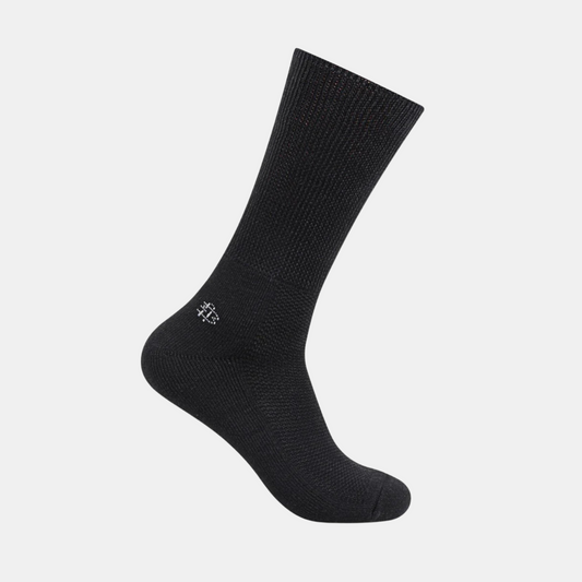 Men's Crew Length Diabetic Socks (Black)