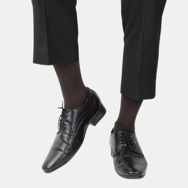 Cosmic Ribbed Formal Socks Brown – BONJOUR