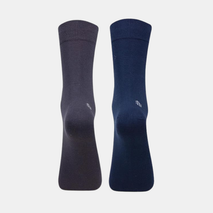 Men Club Class Socks (Navy Blue & Grey, Free size)