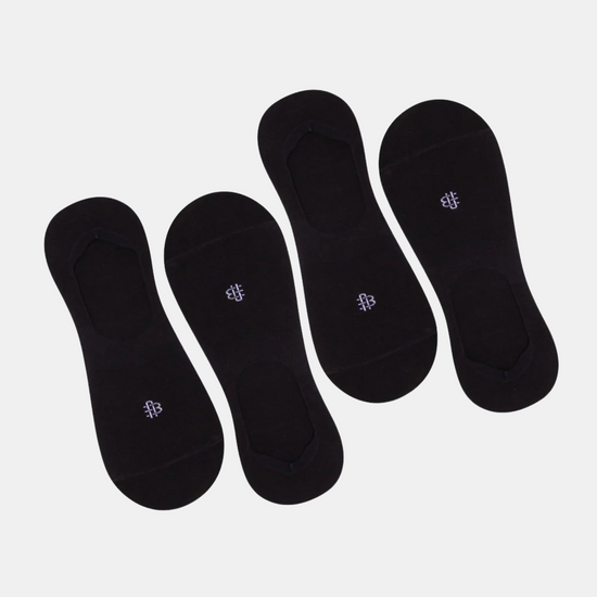Unisex  Cotton Loafer Socks In Black -  Pack Of 4