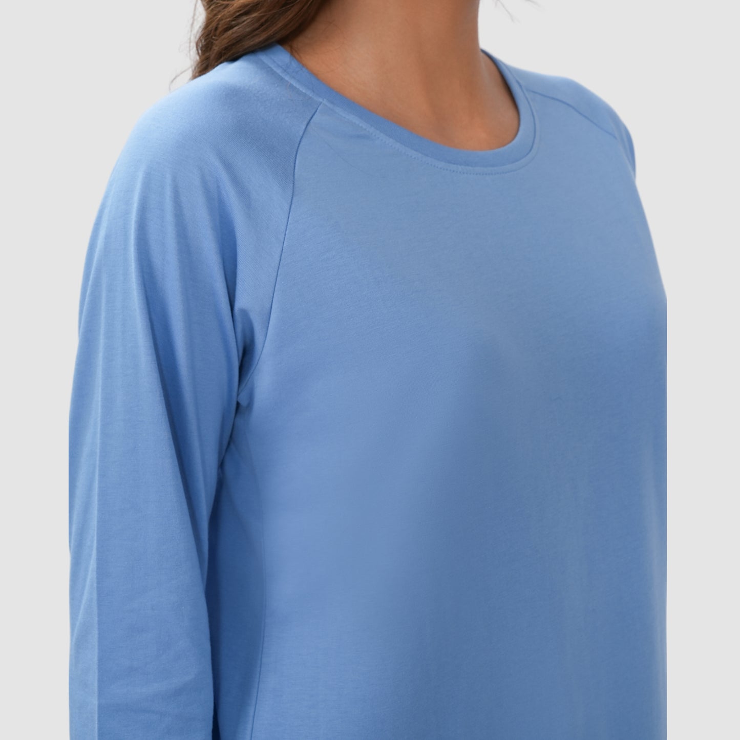 Women Round Neck Lounge Wear Printed Tee- Comfort Fit - Lt. Navy