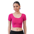 Vami Women's Cotton Stretchable Readymade Blouses - Magic Pink