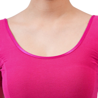 Vami Women's Cotton Stretchable Readymade Blouses - Fuchsia