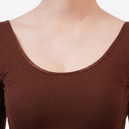 Vami Women's Cotton Stretchable Readymade Blouses - Baked Apple