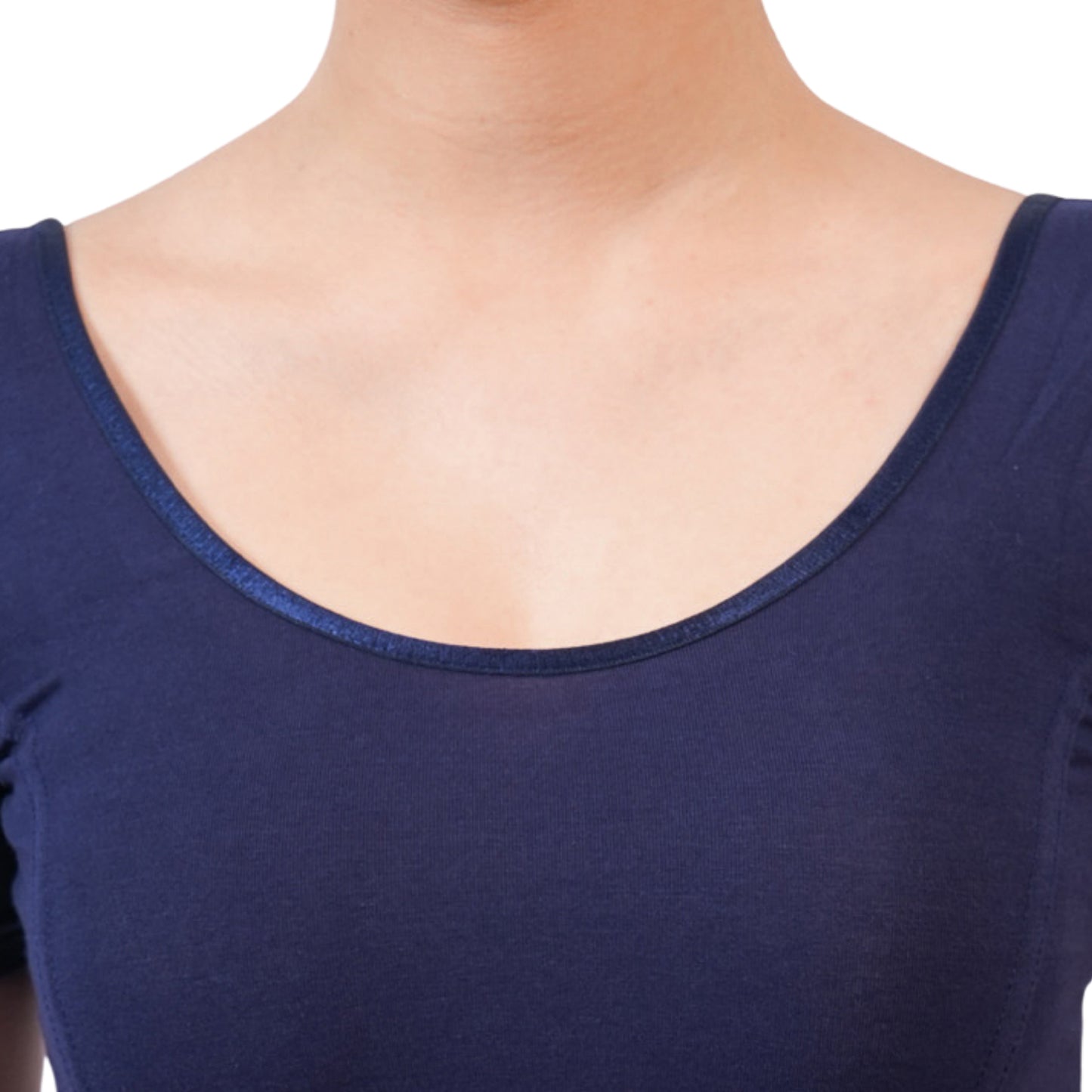 Vami Women's Cotton Stretchable Readymade Blouses - Navy
