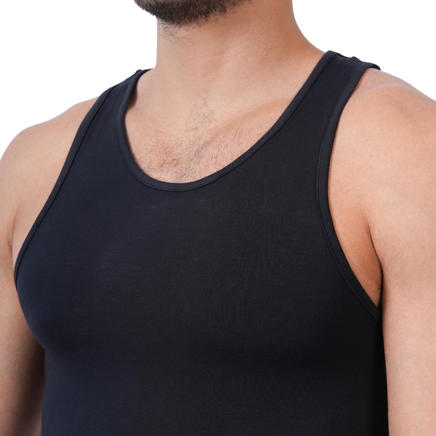 Bamboo Vest for Men - Black (Pack of 1)