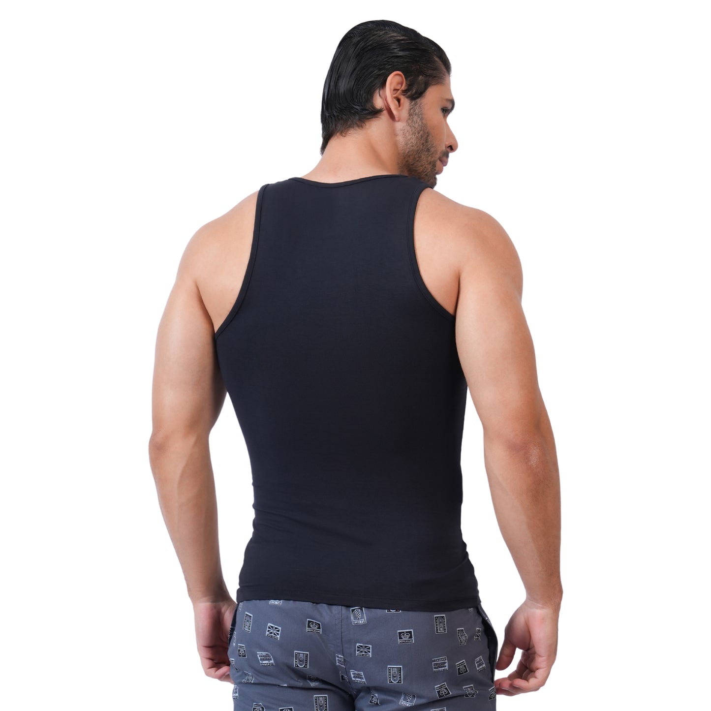 Bamboo Vest for Men - Black (Pack of 1)