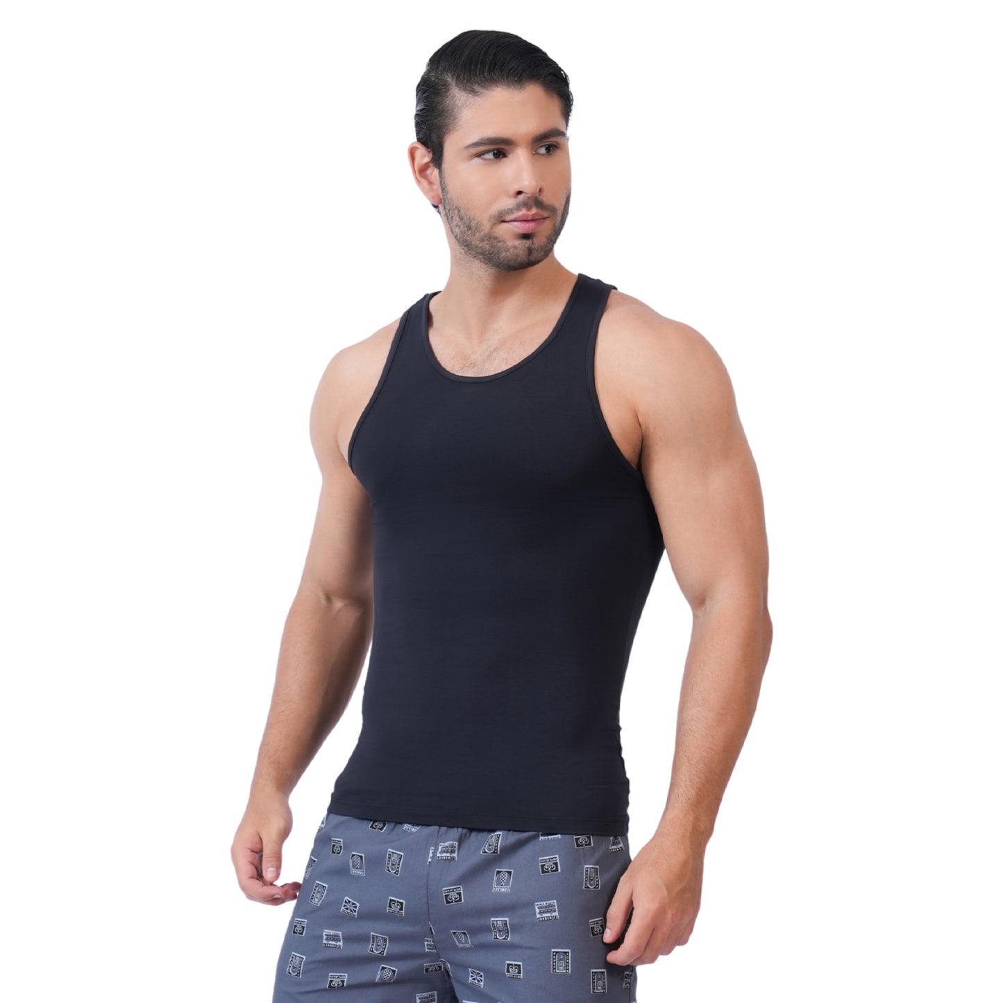Bamboo Vest for Men - Black (Pack of 1)
