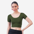 Vami Women's Cotton Stretchable Readymade Blouses - Perry Green