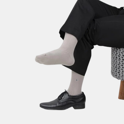 Cosmic Ribbed Formal Socks - Light Grey